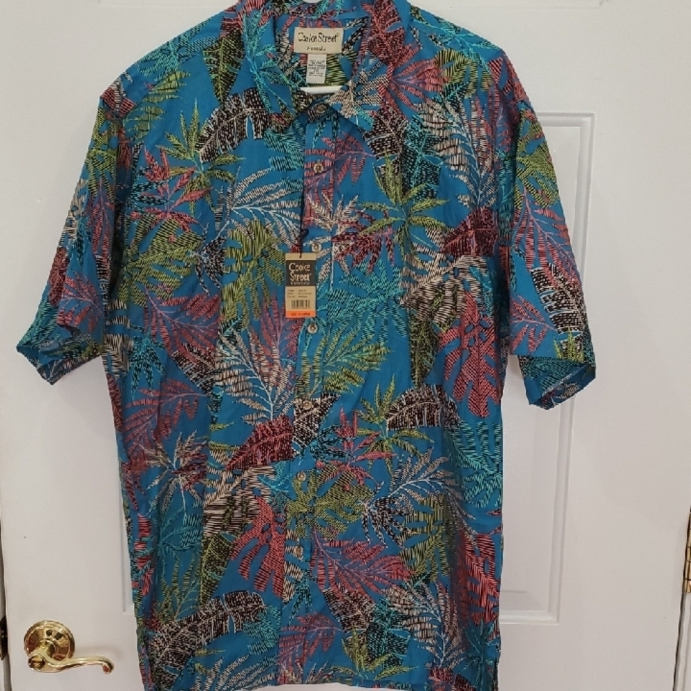 Cooke Street Honolulu Men's Tropical Blue Button Down Shirt Nwt